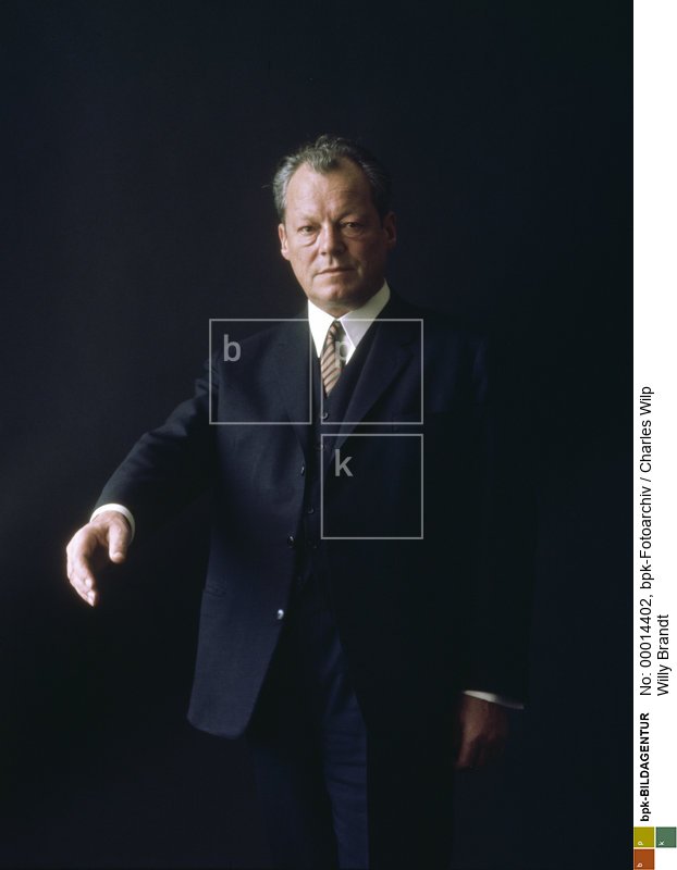 Person: Willy Brandt [18.12.1913 - 08.10.1992], Deutscher Politiker (SPD), vierter Bundeskanzler der BRD (1969-74)<BR>Aufnahmedatum: 1968<BR>Material/Technik: Foto<BR>