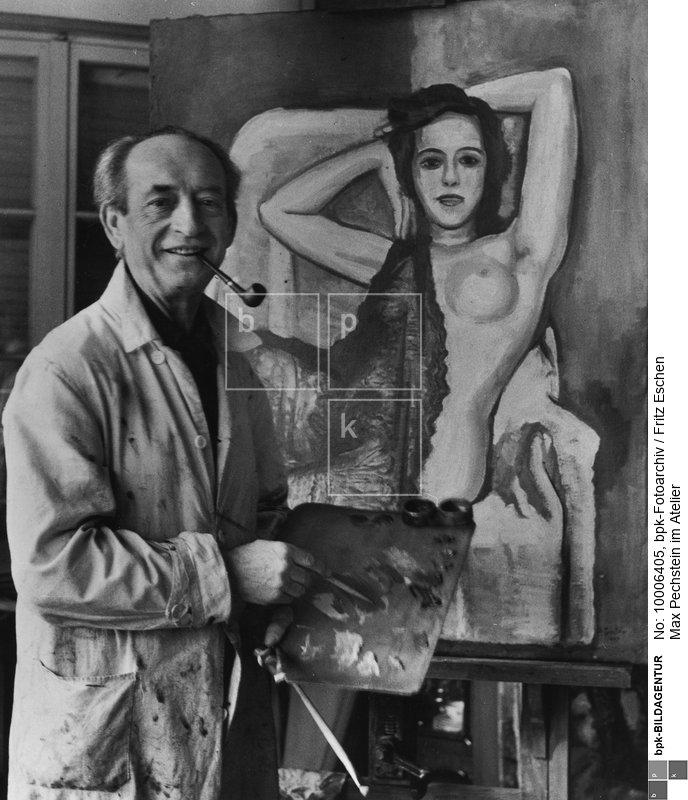 Fotograf: Fritz Eschen <BR> Max Pechstein [1881 - 1955], Deutscher Maler und Grafiker des Expressionismus, Mitglied der Künstlervereinigung "Die Brücke" <BR> Aufnahmedatum: 23.01.1946 <BR> Inventar-Nr.: Es/028 <BR> Systematik:  <BR> Personen / Künstler / Pechstein / Porträts