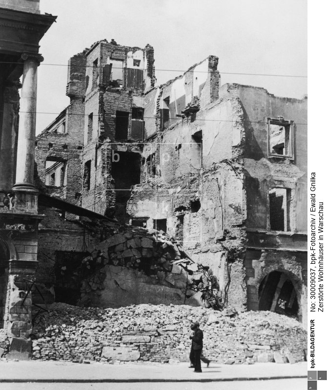 Aufnahmedatum: Oktober 1939<BR>Aufnahmeort: Warschau<BR>Systematik: <BR>Geschichte / Weltkrieg II / Polen / Warschau / Zerstörungen / allgemein
