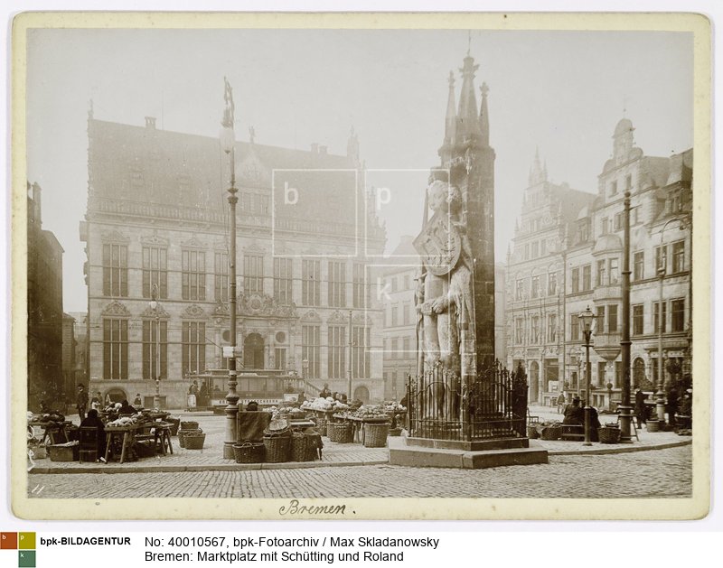 Serie: Vom Niederrhein zur Nordsee (rückseitig aufgedruckt)<BR>Aufnahmedatum: 09.03.1903<BR>Material/Technik: Foto / Albumin<BR>Aufnahmeort: Bremen<BR>
