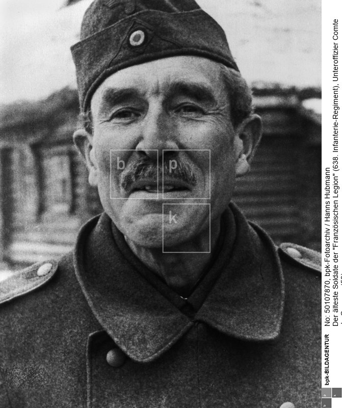 LVF: Légion des Volontaires Francais contre le Bolchévisme - Französische Freiwilligenlegion gegen den Bolschewismus<BR>Aufnahmedatum: Dezember 1941<BR>Material/Technik: Foto<BR>Aufnahmeort: 60 km vor Moskau<BR>Inventar-Nr.: Hu H111-31<BR>