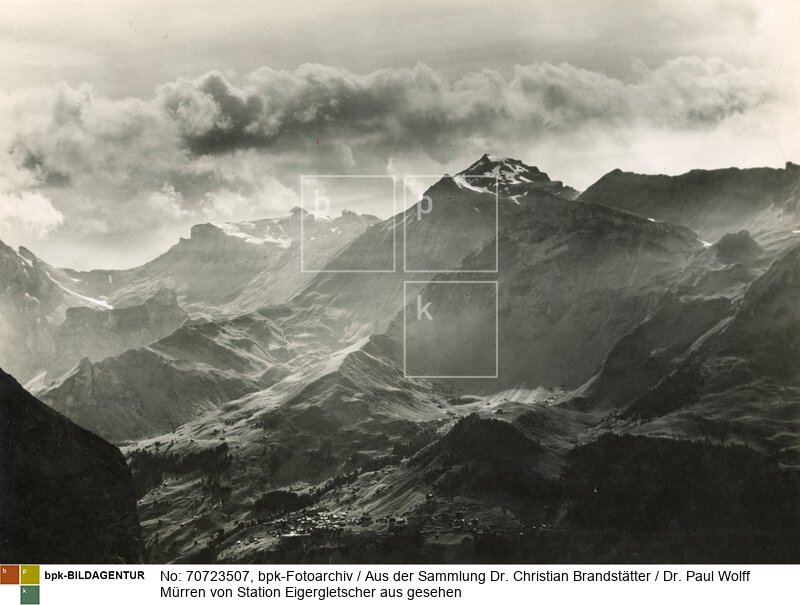 Aufnahmedatum: 1930-1950<BR>Material/Technik: Foto / Vintage Print<BR>Aufnahmeort: Mürren, Berner Oberland, Schweiz<BR>