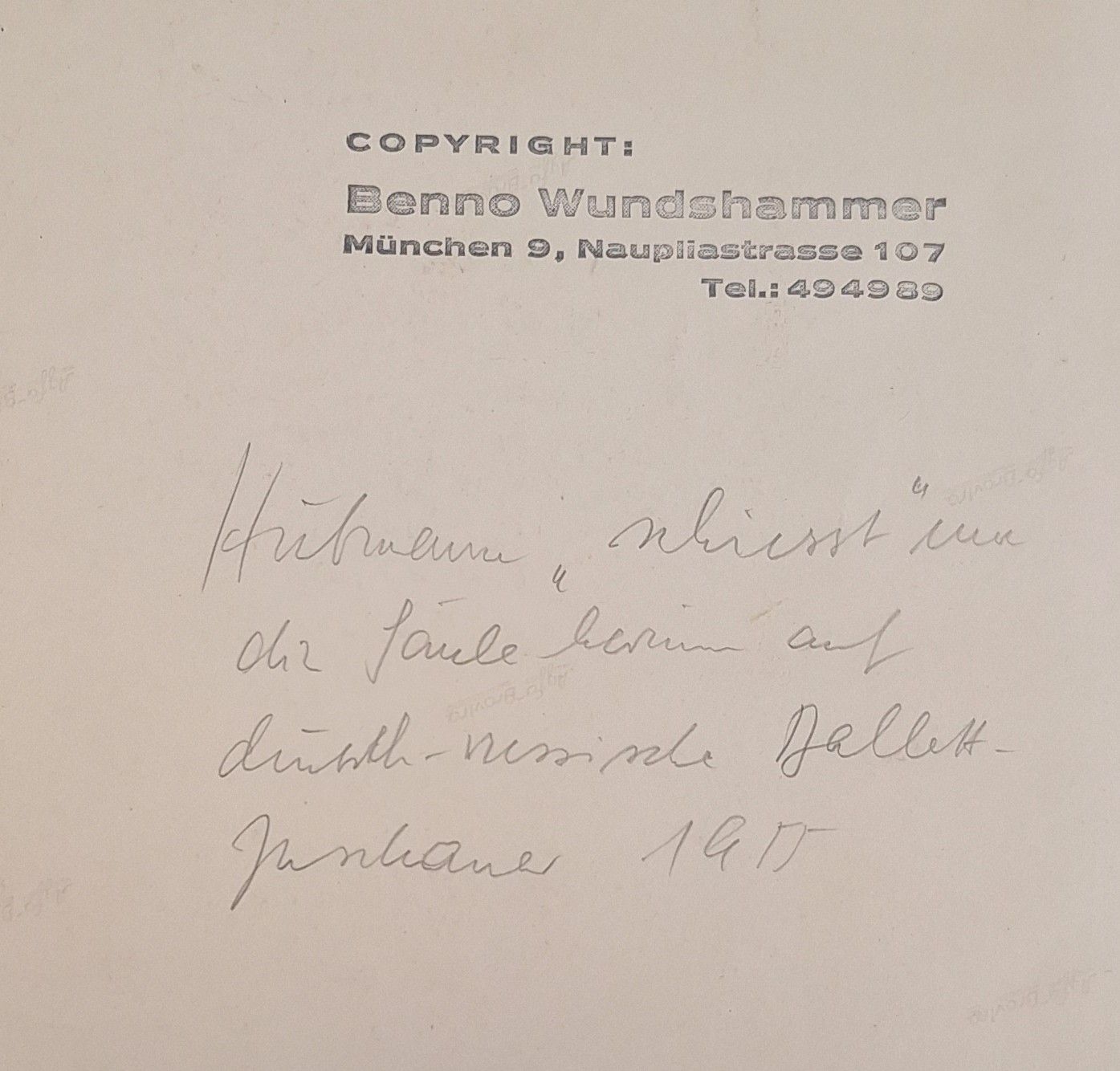 Hubmann Wundshammer Rückseitenbeschriftung eines Fotos