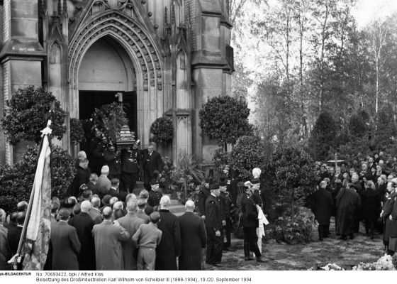 Beisetzung des Großindustriellen Karl Wilhelm von Scheibler III (1888-1934), 19./20. September 1934
